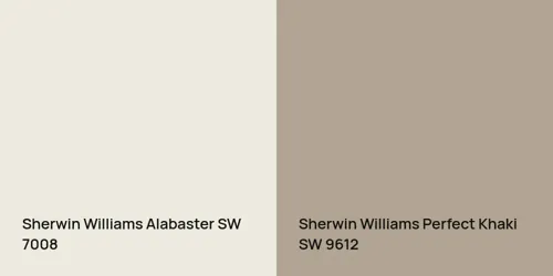 SW 7008 Alabaster vs SW 9612 Perfect Khaki