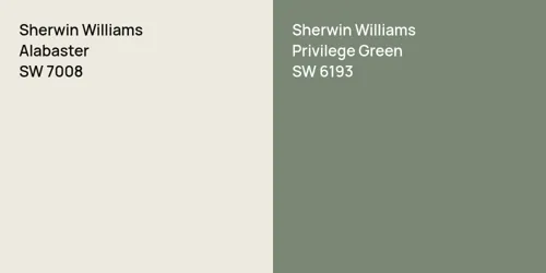 SW 7008 Alabaster vs SW 6193 Privilege Green