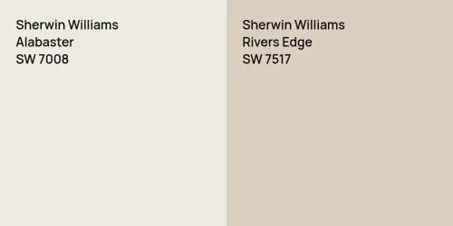 SW 7008 Alabaster vs SW 7517 Rivers Edge