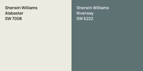 SW 7008 Alabaster vs SW 6222 Riverway