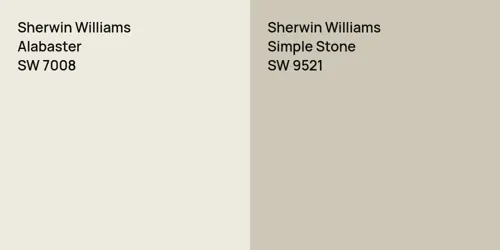 SW 7008 Alabaster vs SW 9521 Simple Stone