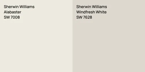 SW 7008 Alabaster vs SW 7628 Windfresh White