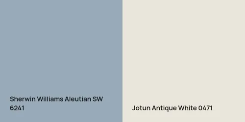 SW 6241 Aleutian vs 0471 Antique White