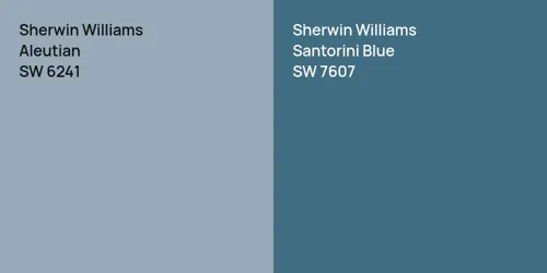 SW 6241 Aleutian vs SW 7607 Santorini Blue