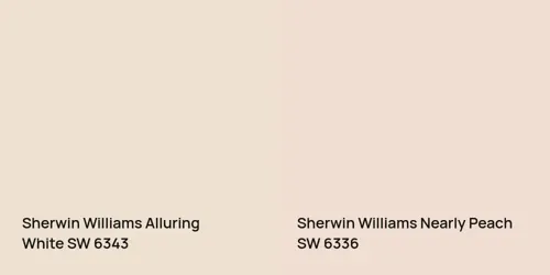 SW 6343 Alluring White vs SW 6336 Nearly Peach