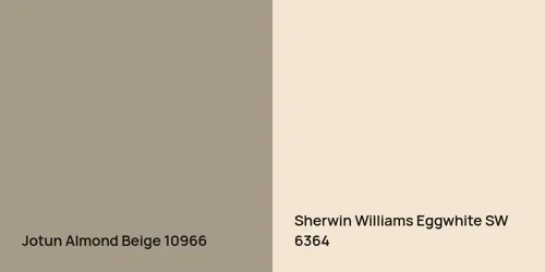 10966 Almond Beige vs SW 6364 Eggwhite