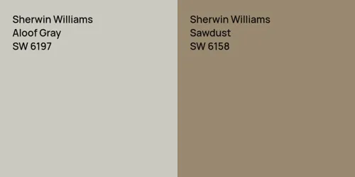 SW 6197 Aloof Gray vs SW 6158 Sawdust