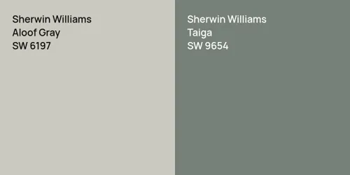 SW 6197 Aloof Gray vs SW 9654 Taiga