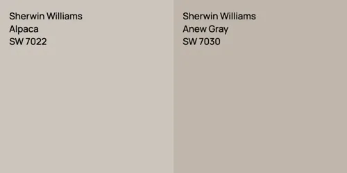 SW 7022 Alpaca vs SW 7030 Anew Gray