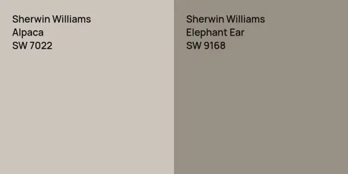 SW 7022 Alpaca vs SW 9168 Elephant Ear