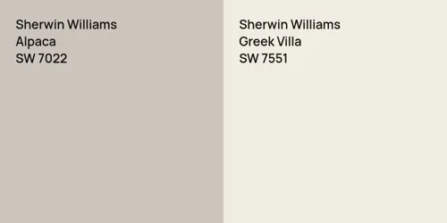 SW 7022 Alpaca vs SW 7551 Greek Villa