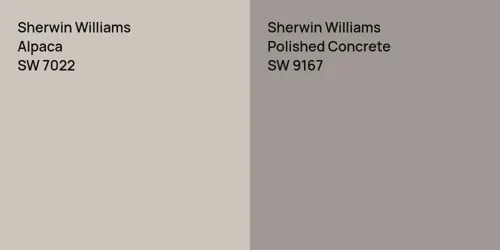 SW 7022 Alpaca vs SW 9167 Polished Concrete