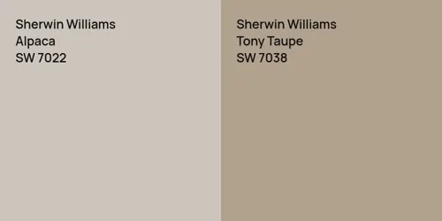 SW 7022 Alpaca vs SW 7038 Tony Taupe