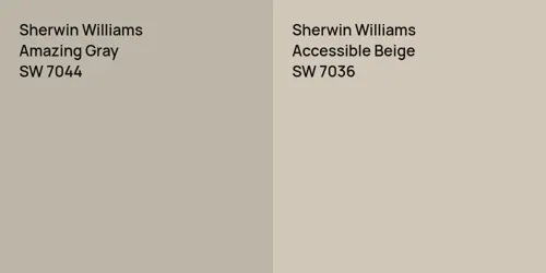 SW 7044 Amazing Gray vs SW 7036 Accessible Beige