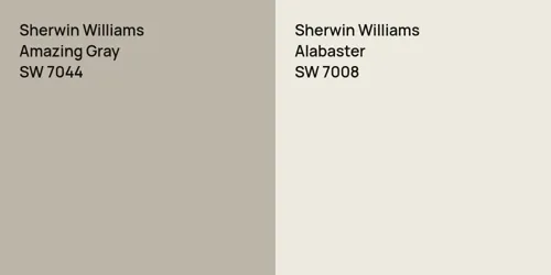 SW 7044 Amazing Gray vs SW 7008 Alabaster