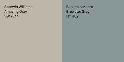 SW 7044 Amazing Gray vs HC-162 Brewster Gray