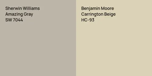 SW 7044 Amazing Gray vs HC-93 Carrington Beige