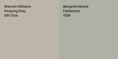 SW 7044 Amazing Gray vs 1558 Fieldstone