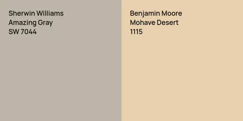 SW 7044 Amazing Gray vs 1115 Mohave Desert