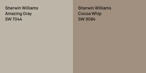 SW 7044 Amazing Gray vs SW 9084 Cocoa Whip