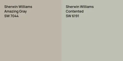 SW 7044 Amazing Gray vs SW 6191 Contented