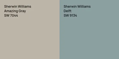 SW 7044 Amazing Gray vs SW 9134 Delft