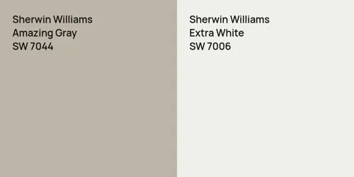 SW 7044 Amazing Gray vs SW 7006 Extra White