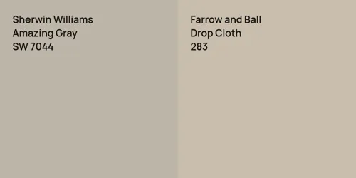 SW 7044 Amazing Gray vs 283 Drop Cloth