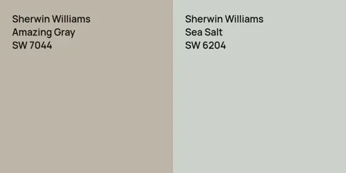 SW 7044 Amazing Gray vs SW 6204 Sea Salt