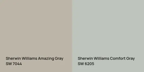 SW 7044 Amazing Gray vs SW 6205 Comfort Gray