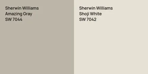 SW 7044 Amazing Gray vs SW 7042 Shoji White