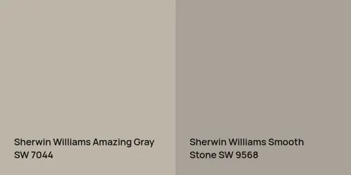 SW 7044 Amazing Gray vs SW 9568 Smooth Stone