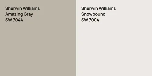 SW 7044 Amazing Gray vs SW 7004 Snowbound