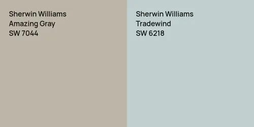 SW 7044 Amazing Gray vs SW 6218 Tradewind