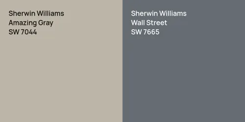 SW 7044 Amazing Gray vs SW 7665 Wall Street