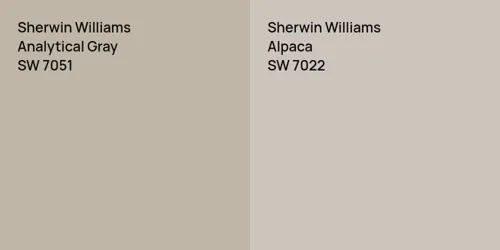 SW 7051 Analytical Gray vs SW 7022 Alpaca