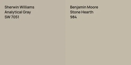 SW 7051 Analytical Gray vs 984 Stone Hearth