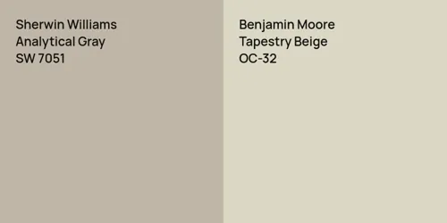 SW 7051 Analytical Gray vs OC-32 Tapestry Beige