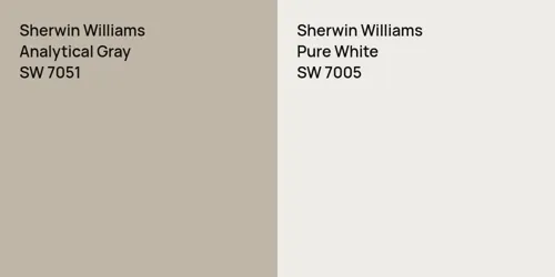 SW 7051 Analytical Gray vs SW 7005 Pure White