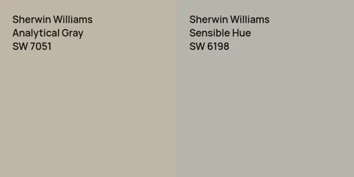 SW 7051 Analytical Gray vs SW 6198 Sensible Hue