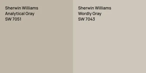 SW 7051 Analytical Gray vs SW 7043 Wordly Gray