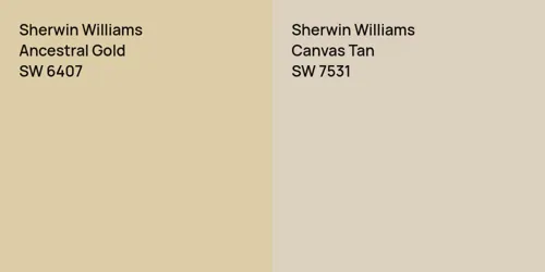 SW 6407 Ancestral Gold vs SW 7531 Canvas Tan