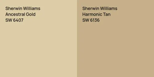 SW 6407 Ancestral Gold vs SW 6136 Harmonic Tan