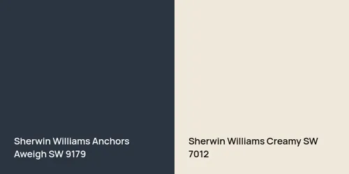 SW 9179 Anchors Aweigh vs SW 7012 Creamy