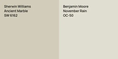 SW 6162 Ancient Marble vs OC-50 November Rain