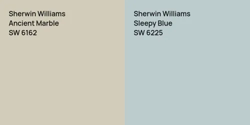 SW 6162 Ancient Marble vs SW 6225 Sleepy Blue