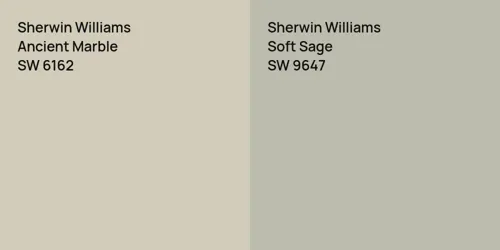 SW 6162 Ancient Marble vs SW 9647 Soft Sage