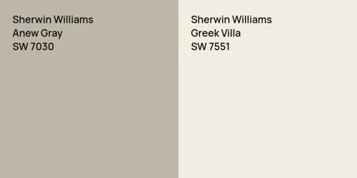 SW 7030 Anew Gray vs SW 7551 Greek Villa