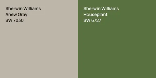 SW 7030 Anew Gray vs SW 6727 Houseplant