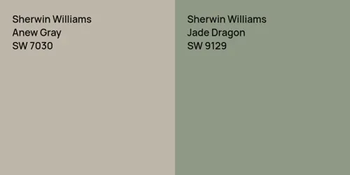 SW 7030 Anew Gray vs SW 9129 Jade Dragon